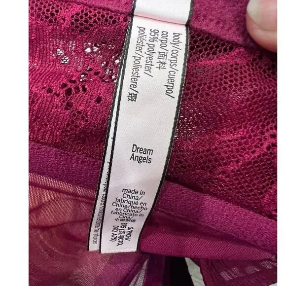 Victoria’s Secret Dream Angels Burgundy Lace Corset Bustier Gothic Romance Top - Picture 15 of 16